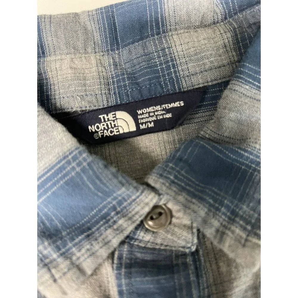 The North Face Women's Polo Shirt Plaid Short Sleeve Medium M Excellent!